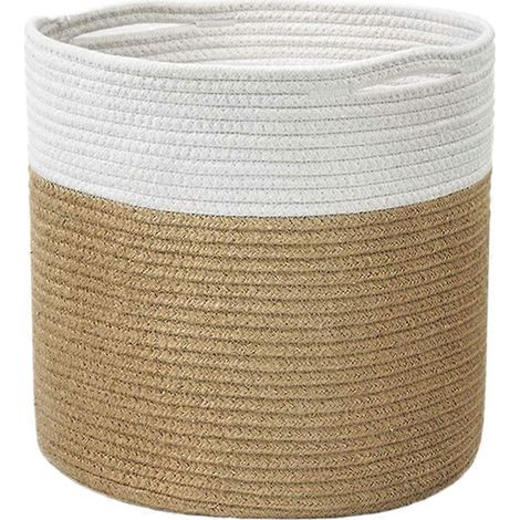 1 Pot à fleurs tressé écologique, panier à linge simple (1/5)