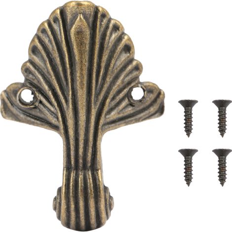 Ensemble de 4 pieds d'angle anciens en bois pour boîtes à bijoux et coffrets cadeaux. (1/5)