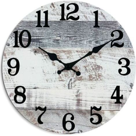 Graue Wanduhr – 25 cm große, rustikale, batteriebetriebene Wanduhr, geräuschlos, Vintage-Wanduhr im Landhausstil für Küche, Bad, Schlafzimmer, Wohnzimmer, Büro, Zuhause (1/5)