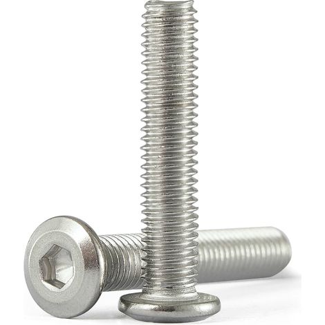 Lot de 12 vis à tête fraisée à six pans creux M8 x 55 mm en acier inoxydable 304 (A2/V2A/VA), vis à tête plate pour meubles, vis métalliques inoxydables (1/5)