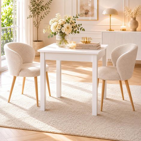 Table de cuisine blanche moderne 110 cm ALVA