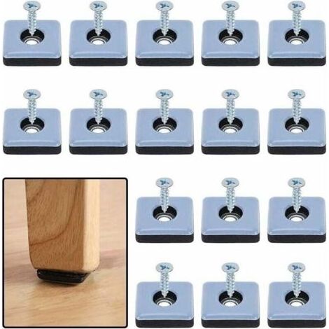 Patins téflon auto-adhésifs carrés pour meubles lourds – 16 pièces 25mm x 25mm – Anti-vibration – Réduction du bruit sur tous types de sols (1/5)