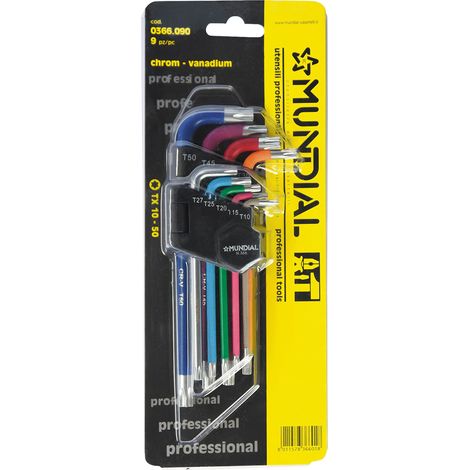 CHIAVI TORX LUNGHE IN SERIE (T10-T50) 9 pezzi  - MUNDIAL