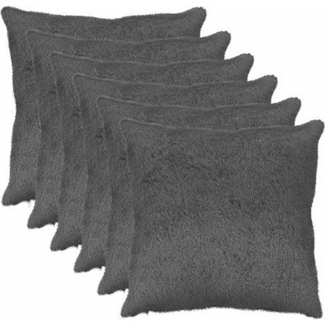 vidaXL Funda de almohada 6 uds. HEERLEN Gris oscuro 80 x 80 cm (1/2)