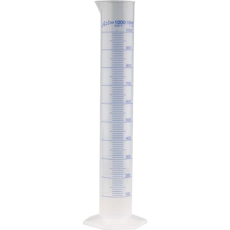 Tube à essai à graduations RS PRO, PP, 1L ( Prix pour 1 )