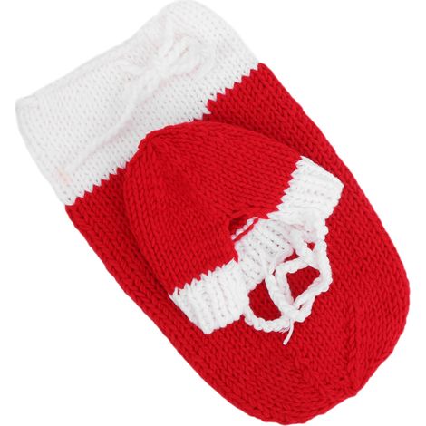 Gigoteuse bébé tricotée au crochet, motif dessin animé, douce, accessoire photo, cadeau rouge (1/5)