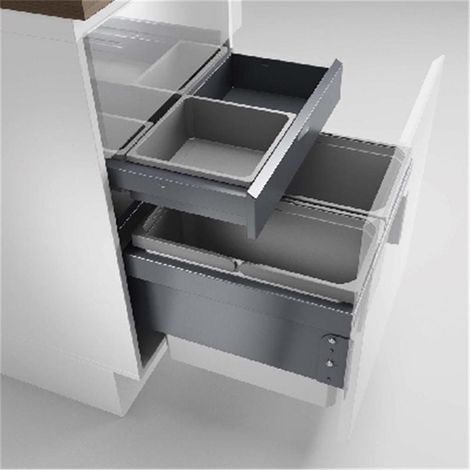 Naber Cox® Base 360 S/500-2 mit Base-Board, Abfallsammler für Frontauszüge, hellgrau (1/3)