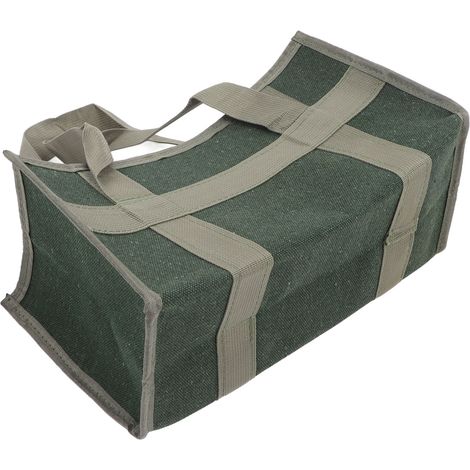 Werkzeugtasche mit großer Öffnung, olivgrünes Canvas, großes Fassungsvermögen, strapazierfähig, wasserdicht, Aufbewahrung für Elektriker, 35 x 17 x 17 cm / 13,8 x 6,7 x 6,7 Zoll (1/5)