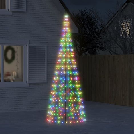 Sapin de Noël à LED sur mât de drapeau-Décoration de Fête pour Noël 550 LED coloré 300 cm 826056 (1/5)