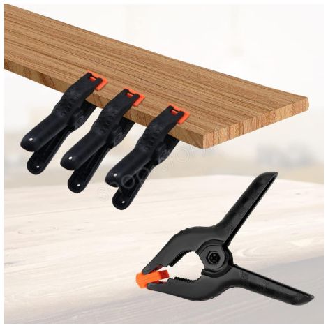 Pack de 4 Pinces à Ressort en Nylon Robuste Serre-Joint Polyvalent Pour Bricolage - Ouverture 75mm (1/5)