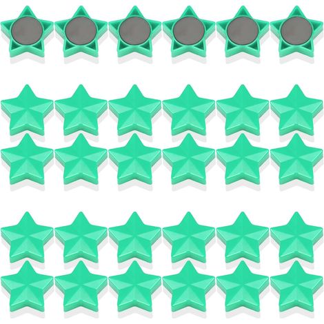 Aimant Frigo, 30PCS Aimant Puissant Aimants Tableau Magnétique Magnet Frigo Magnet Petit Aimant Tableau Blanc Mini Aimant Magnets Decoratif, pour Tableau Magnetique, Calendrier (Étoile, Vert) (1/5)