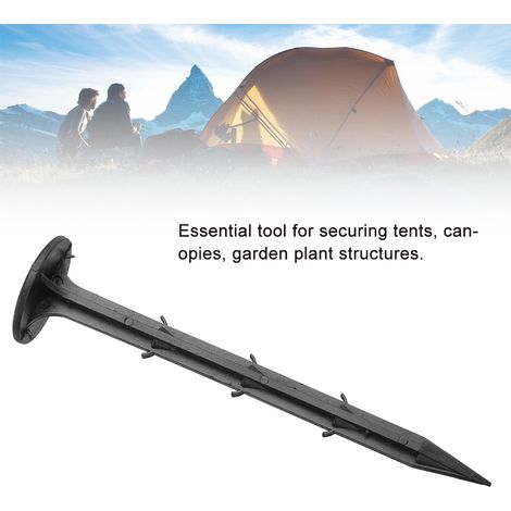 50 piquets de tente robustes en plastique pour jardin, camping, auvents, tonnelles et tentes (16 cm) (1/5)