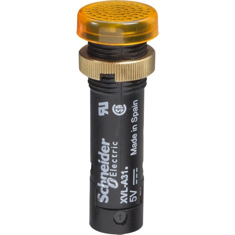Voyant rond Ø12 IP40 jaune orangé DEL intégrée 24V bornes Harmony XVLA (1/3)