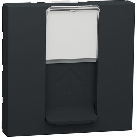 Unica - prise RJ45 simple - cat 6A blindé STP FTP - 2 mod - Anthraci - méca seul (NU344954) (1/3)