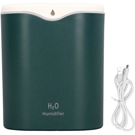 Humidificateur USB 2L, 2 Modes, Double Brumisateur, Autonomie 12h, Bureau Chambre Dortoir, Vert Forêt (1/5)