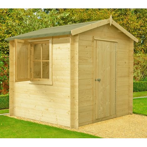 Camelot Log Cabin Home Office Garden Room Approx 7 x 7 Feet