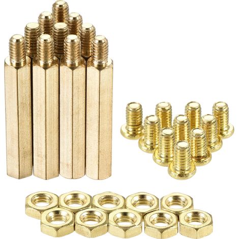 10 Ensembles M4 Hexagonal Laiton Entretoise écarteurs 30mm+6mm (1/5)