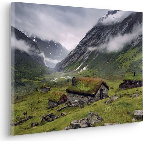 Komar Canvasbild Moody Mountains - 40 x 60 cm - Bild auf Keilrahmen - Naturmotiv (1/2)
