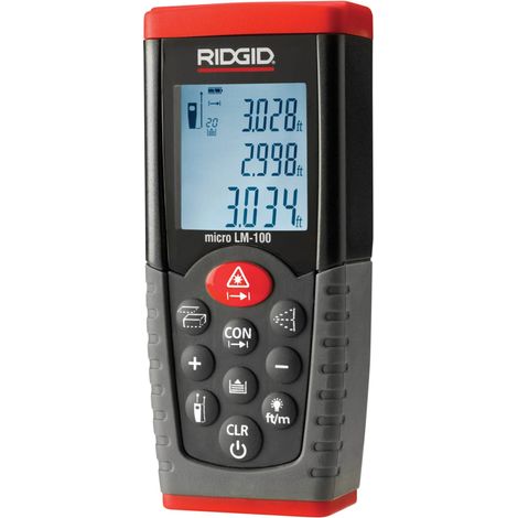 RIDGID Micro LM-100 Laser Distance Meter with Digital Temperature Measurement