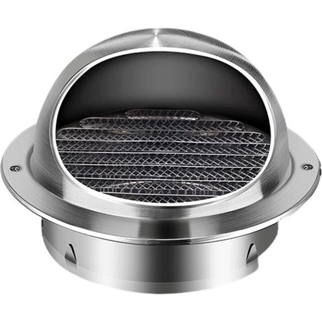 Grille de ventilation extérieure en acier inoxydable, grille circulaire de chauffage et de ventilation, grille de ventilation de plafond (100 mm)