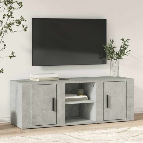vidaXL TV Cabinet Concrete Grey 100x31,5x35 cm Engineered Wood (1/5)