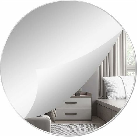 40cm Miroirs muraux adhesif Miroir Cercle Miroir Plastique decoratif Miroir Acrylique Grand miroirs Rond pour Salle de Bain, Chambre, Porte, etc (1/5)