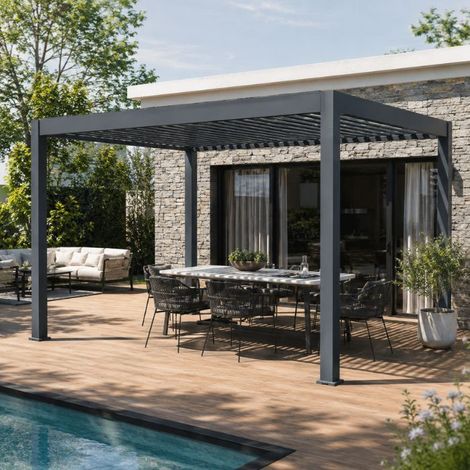 Pergola da giardino bioclimatica 3x3mt elettrica San Marco Senza tende (1/4)