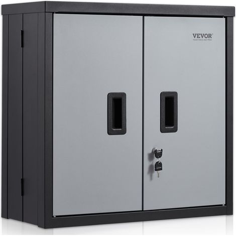 Armoire de Rangement Garage, Armoire Murale à Outils Pliable 66 cm Capacité de Charge Totale 108,8 kg Étagère Réglable avec Porte Magnétique pour Bureau, Atelier, Garage, Entrepôt, Maison, Noir (1/5)