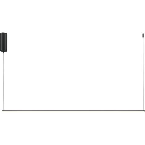 Maytoni Halo Lampadario moderno a sospensione da soffitto da 120 cm, nero, paralume bianco da 800 lm (1/5)