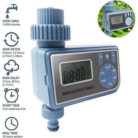 Minuterie d'arrosage Minuterie d'eau numérique Programmable Prize unique Sortie automatique et manuelle Minuterie de tuyau Ip65 Contrôleur d'irrigation pour cour extérieure, jardin, pelouses