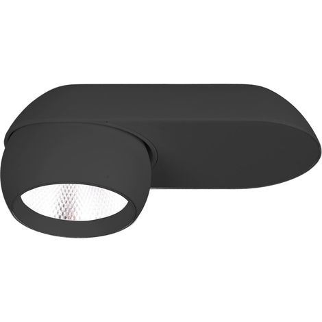 Faretto plafoniera ovale orientabile nero LED 10W Zeus Maxlight (1/4)