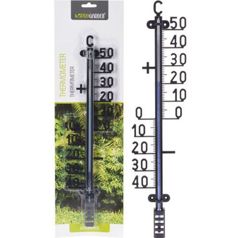 PROGARDEN termometro exterior 40 cm , Termómetro ligero de exterior 40 cmMarca ProgardenColor negroModelo esqueletomaterial: plástico ancho 9 cm altura 40 c