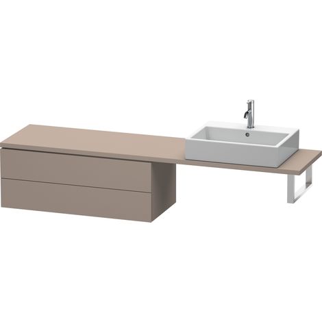 Duravit Meuble sous-lavabo L-Cube pour console, largeur 1020mm, profondeur 477mm, 2 tiroirs, Coloris: Décor basalte mat - LC582904343 (1/4)