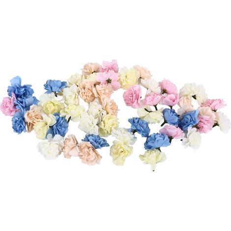 50 künstliche Nelken in Rosa, Creme, Blau, Champagner und Beige für Blumenarrangements (1/5)