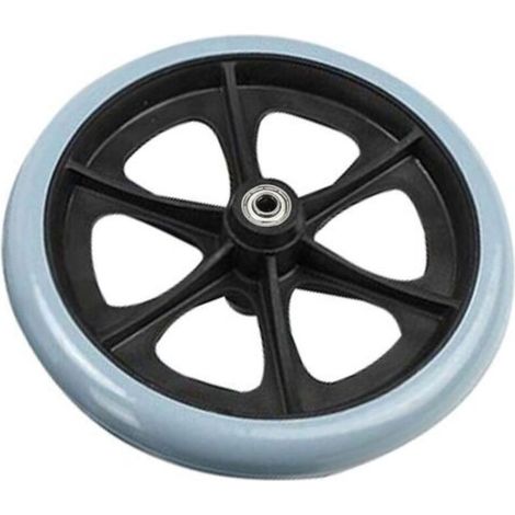 Accessoires de fauteuils roulants de roue solide de pneu de roue avant de roulette universelle de 6/8 pouces（8 pouces noir）