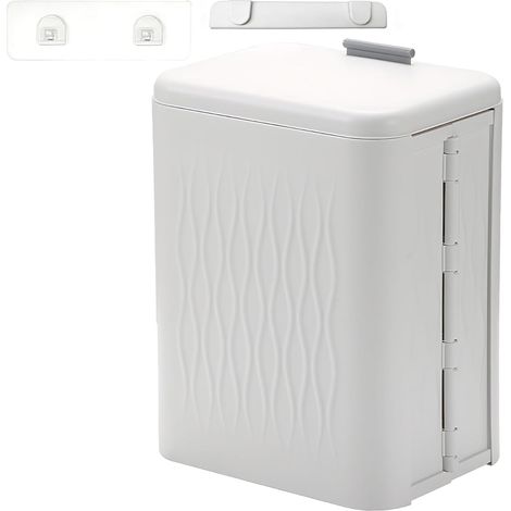 Poubelle Pliable avec Couvercle, 12 L - Idéale comme Poubelle Suspendue ou Murale pour Composteur de Cuisine, Gain de Place avec Couvercle Coulissant et Installation Facile par Crochet et Adhésif (1/5)