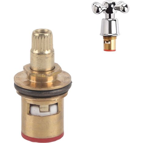SJLERST Robinet Robinet à Disque en Céramique en Laiton, Cartouche Céramique Rechange, Universel Céramique Laiton Cartouches Tap 20 Dents pour La Maison, Robinet Cuisine (1/5)