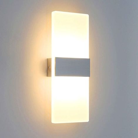 Applique Murale Intérieure 6W LED Moderne Applique Murale Aluminium Acrylique Éclairage Lumière pour Chambre Chevet Couloir Salon Bureau Restaurant Bar Lit Hôtel Blanc Chaud (1/4)