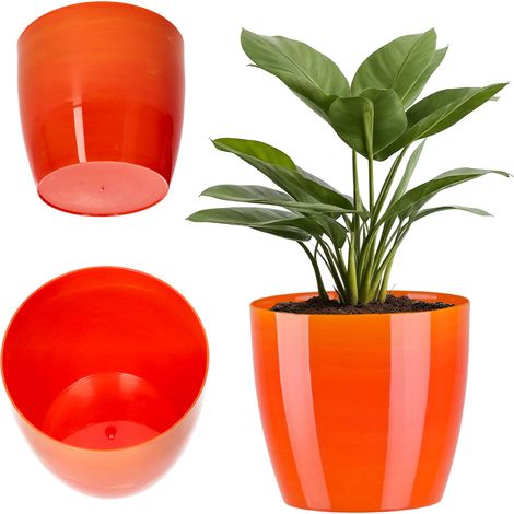 KADAX Cache-Pot de Fleur Pot de Fleur 16 cm pour Fleurs Marbre Orange Salon Support de Fleur (1/5)