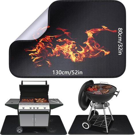 Tapis Ignifuge 80 130cm Tapis de protection thermique pliable Tapis de protection du sol Tapis pour barbecue Plaque pare-étincelles pour BBQ Barbecues Cheminées Sol Pelouse etc (1/5)