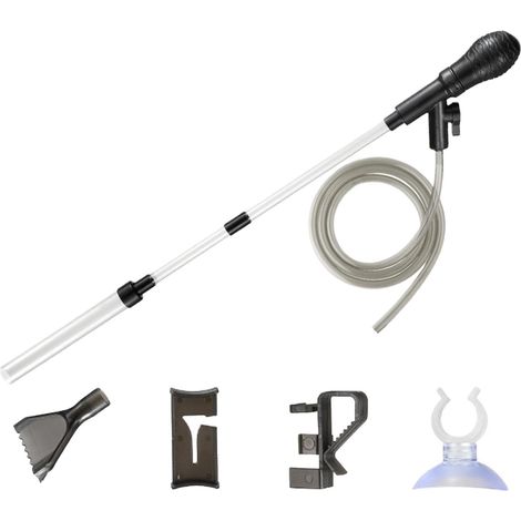 Siphon pour Aquarium Filtre de Nettoyage de Sable Nettoyeur de Gravier avec Ventouse pour Aquarium jusqu'à 60 cm pour Bassin de Jardin, Mangeoire, Terreau, Récif, Tortue (1/5)