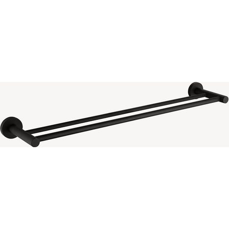 Toallero de pared de doble barra Negro - Tokio