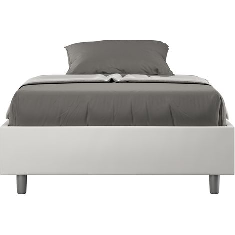 Letto Matrimoniale Francese Sommier 140x190 cm Senza Rete Azelia Bianco (1/5)