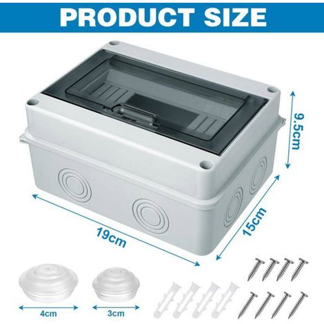 1 Coffret électrique, 8 modules, étanche IP65, ABS, porte verrouillable, 63A, extérieur (1/5)
