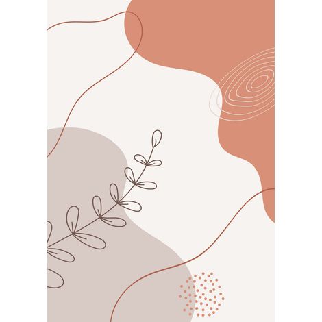 Papier peint panoramique - Feuilles Boho - 130 cm x 184 cm (1/2)