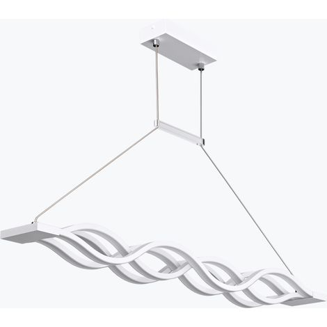 Mai & Mai Pendelleuchte Esstisch 106cm LED Hängelampe für Esszimmer, dimmbar Hängeleuchte mit Fernbedienung, 60W Weiß Esstischlampe für Wohnzimmer Schlafzimmer Alivetta3301