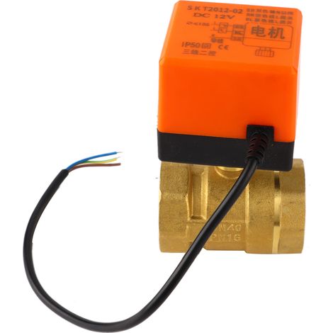 1pcs DC 12V G1-1/2" DN40 2 Way Brass Motorized Actuator Ball Valve for Air Conditioner