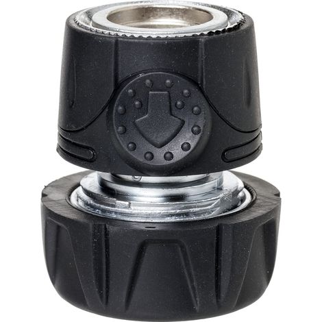 TATAY Connettore Rapido per Tubo da Giardino 3/4" (19mm), Connettore per raccordo universale, Installazione facile, Acciaio inossidabile e Resistente alla corrosione, Argento - Nero (1/3)