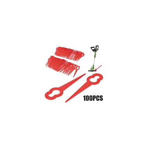 Lot de 100 lames de rechange en plastique PA6 pour débroussailleuse – Compatible Bosch ART26LI, ART26 – Installation rapide sans outils (1/5)