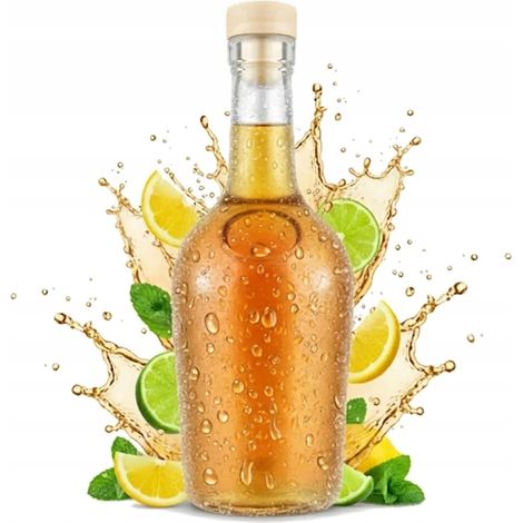 Bottiglia in vetro GLORIA da 500 ml per liquori, bottiglia in vetro spesso + tappo di sughero